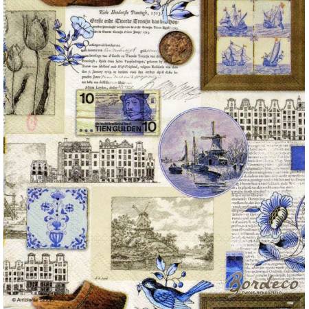 Serwetka do decoupage AMBIENTE holenderski styl 33x33cm